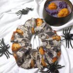 Halloween scrunchie κολοκυθίτσες και νυχτερίδες
