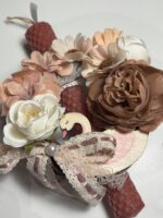 Λαμπάδα μελισσοκέρι κύκνος με λουλούδια