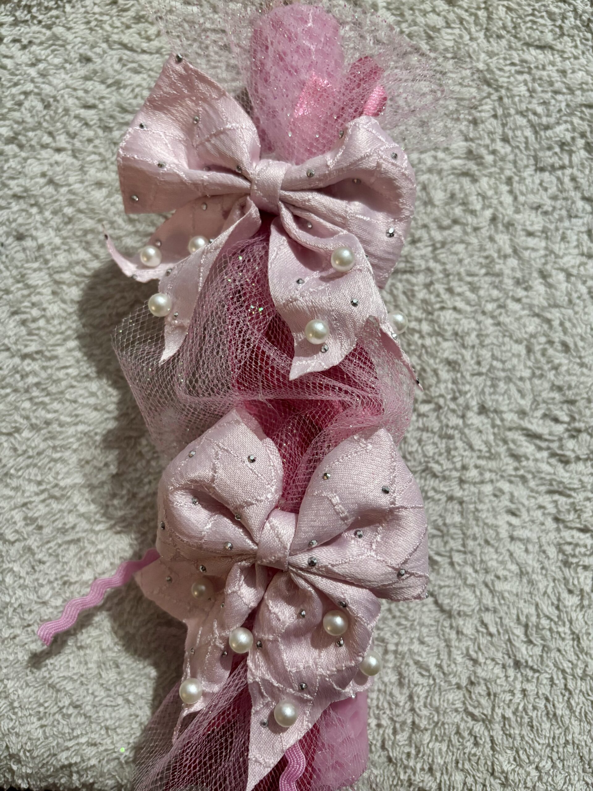 IMG_9560 Λαμπάδα με ροζ φιογκακια - Image 1