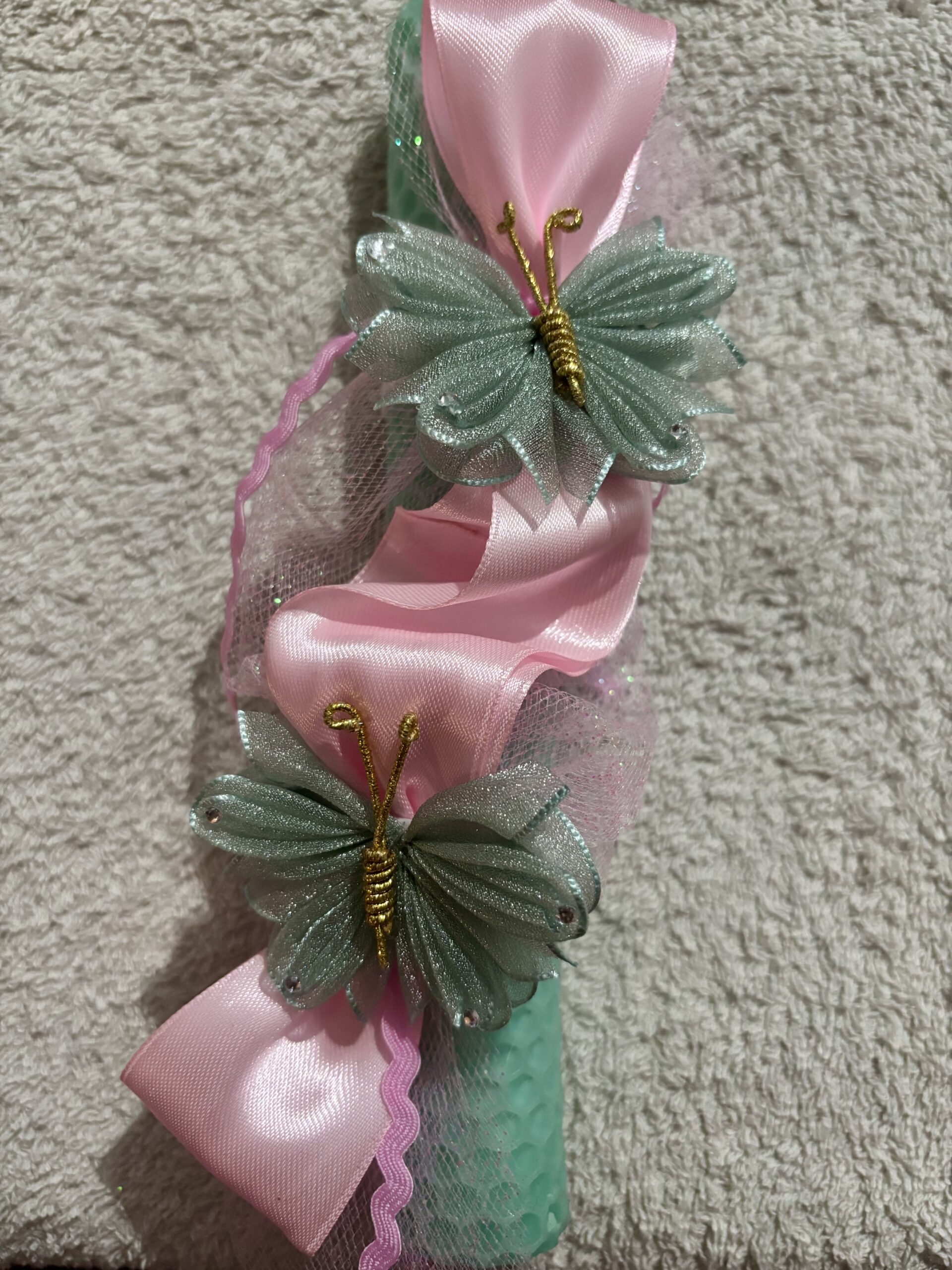 IMG_9561 Λαμπάδα βεραμάν πεταλουδίτσες - Image 1