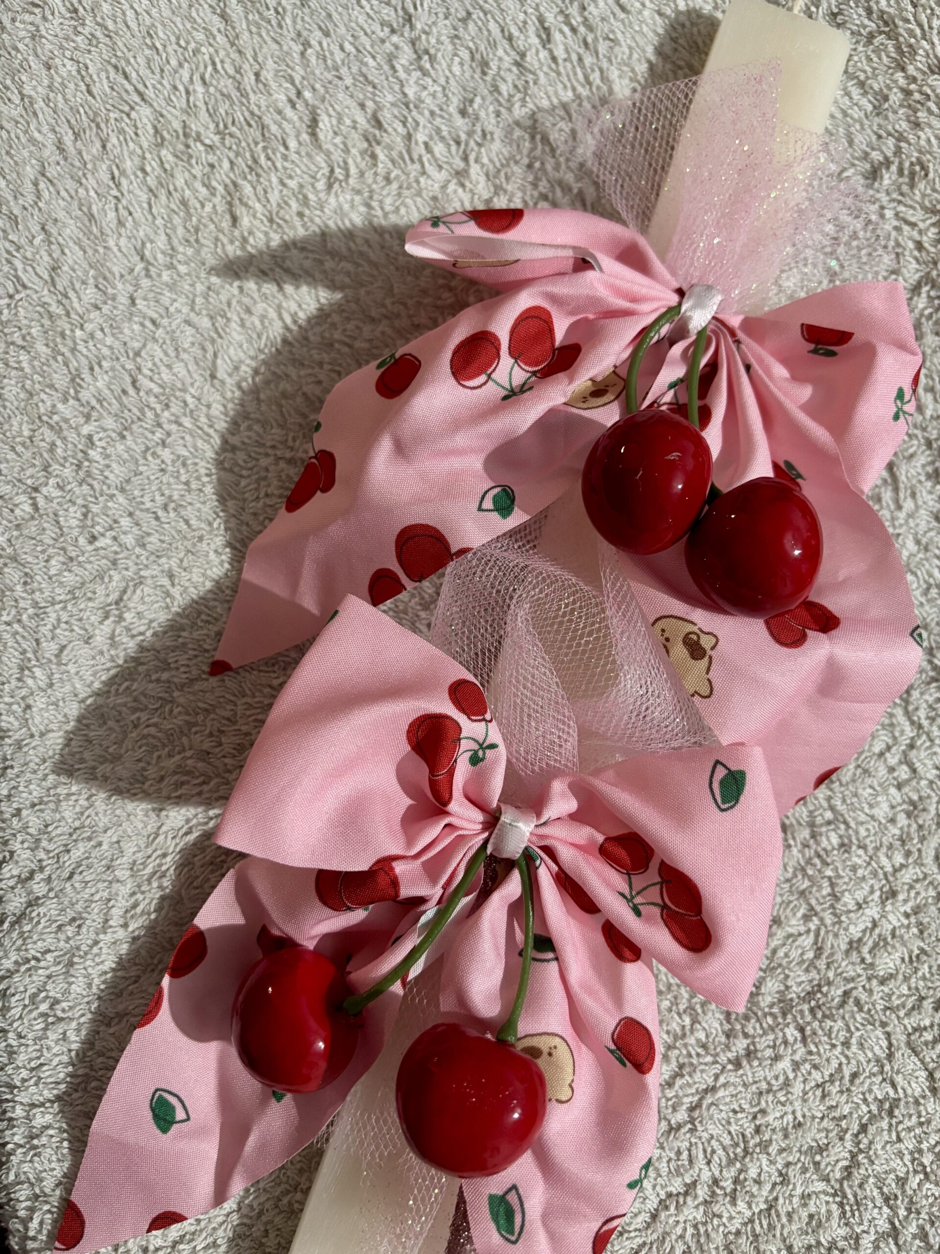 IMG_9590 Λαμπάδα bow cherry - Image 1
