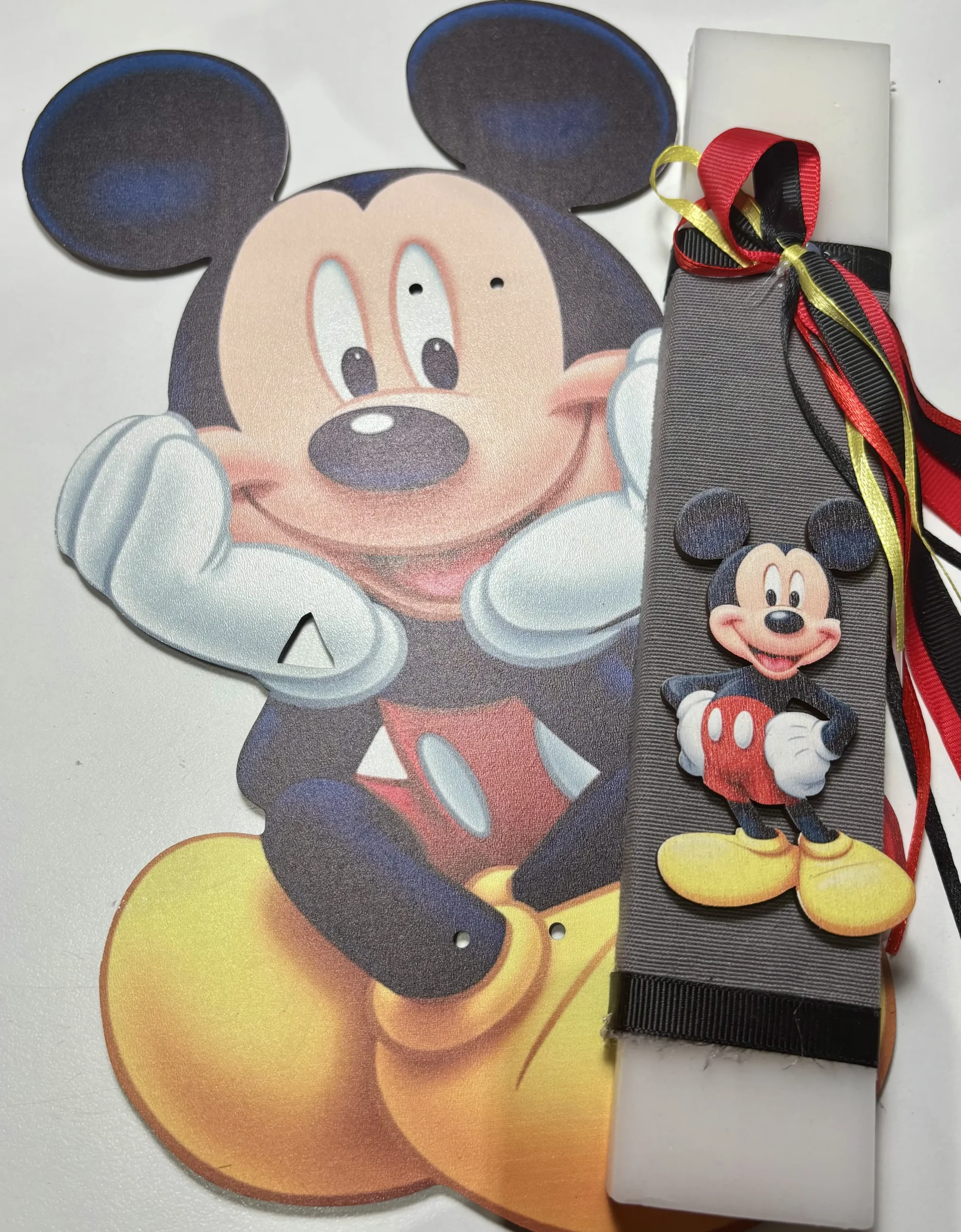 IMG_0551 Λαμπάδα με ξύλινο καδράκι Μίκυ - Image 1