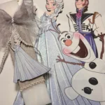 Λαμπάδα με ξύλινο καδράκι Frozen