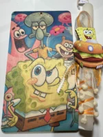 Λαμπάδα με ξύλινο καδράκι Bob Σφουγγαράκης